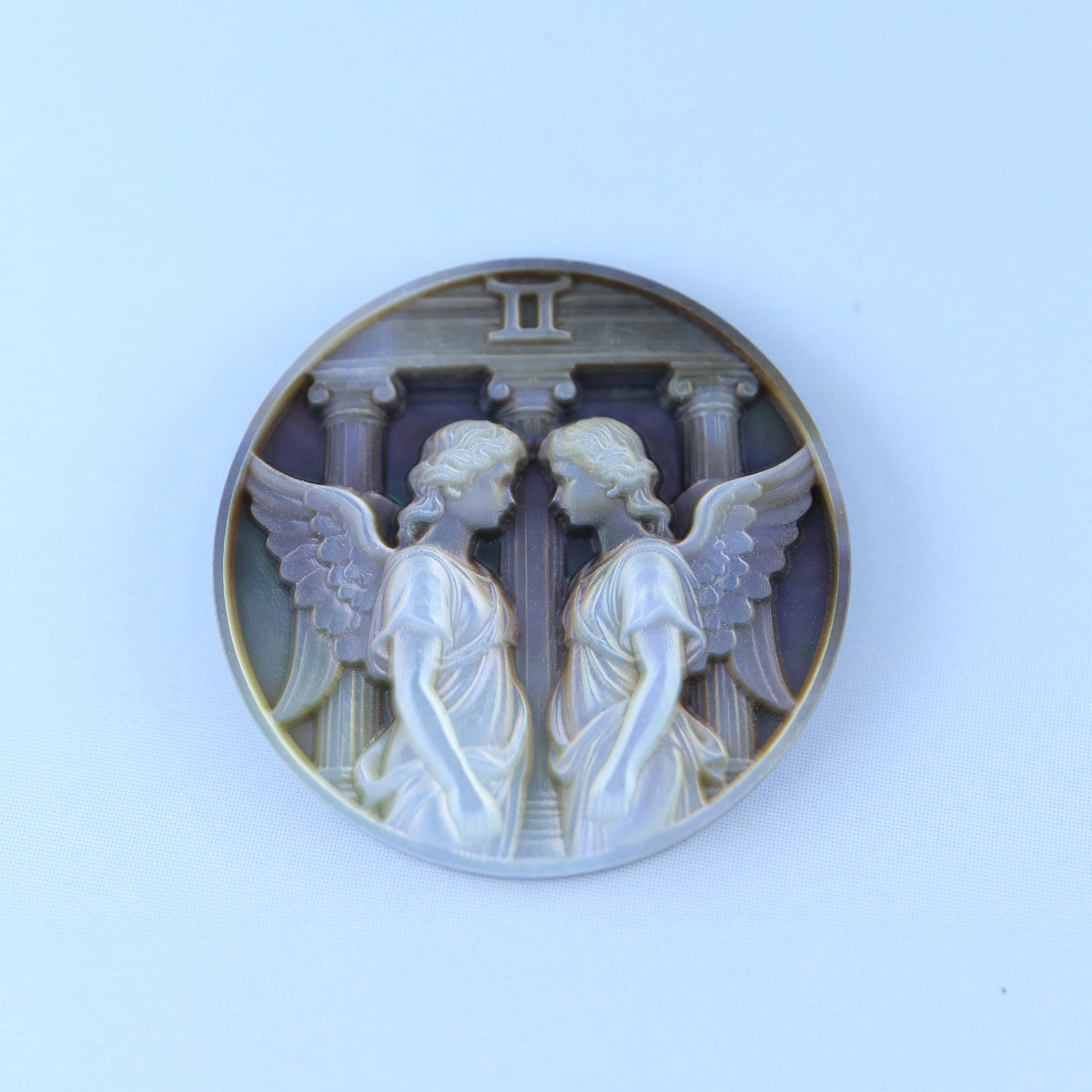 Zodiac Shell Carving Disc | Natural Black Mother of Pearl | 17mm & 20mm
