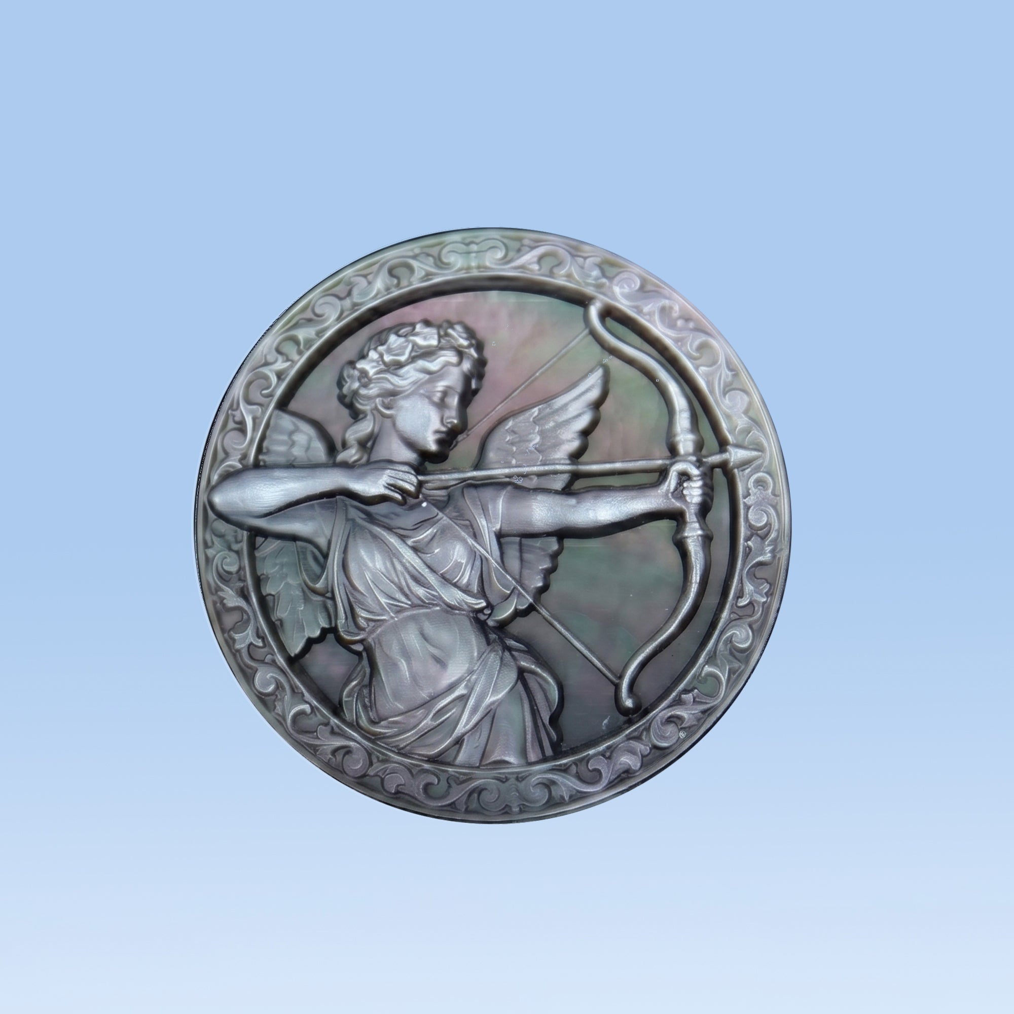 Zodiac Shell Carving Disc | Natural Black Mother of Pearl | 17mm & 20mm