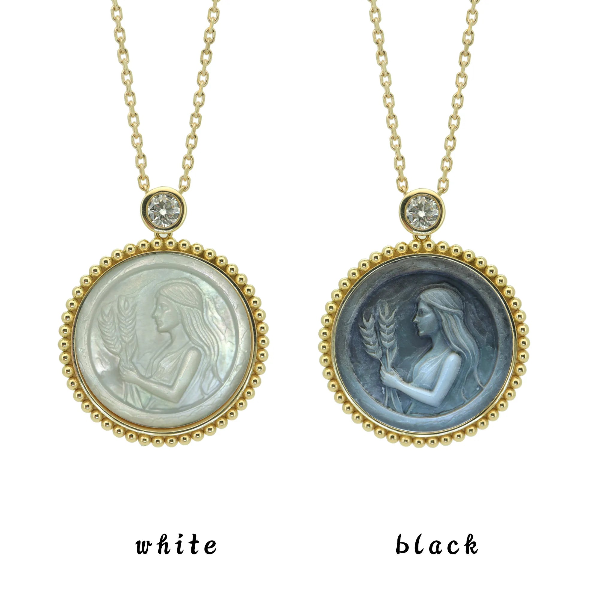 Stone-Hewn Style Zodiac Necklace-Beaded