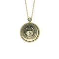 Abstract Cancer zodiac necklace featuring artistic mother-of-pearl shell relief carving inspired by Picasso modernist artwork by OceanCarvingLab.