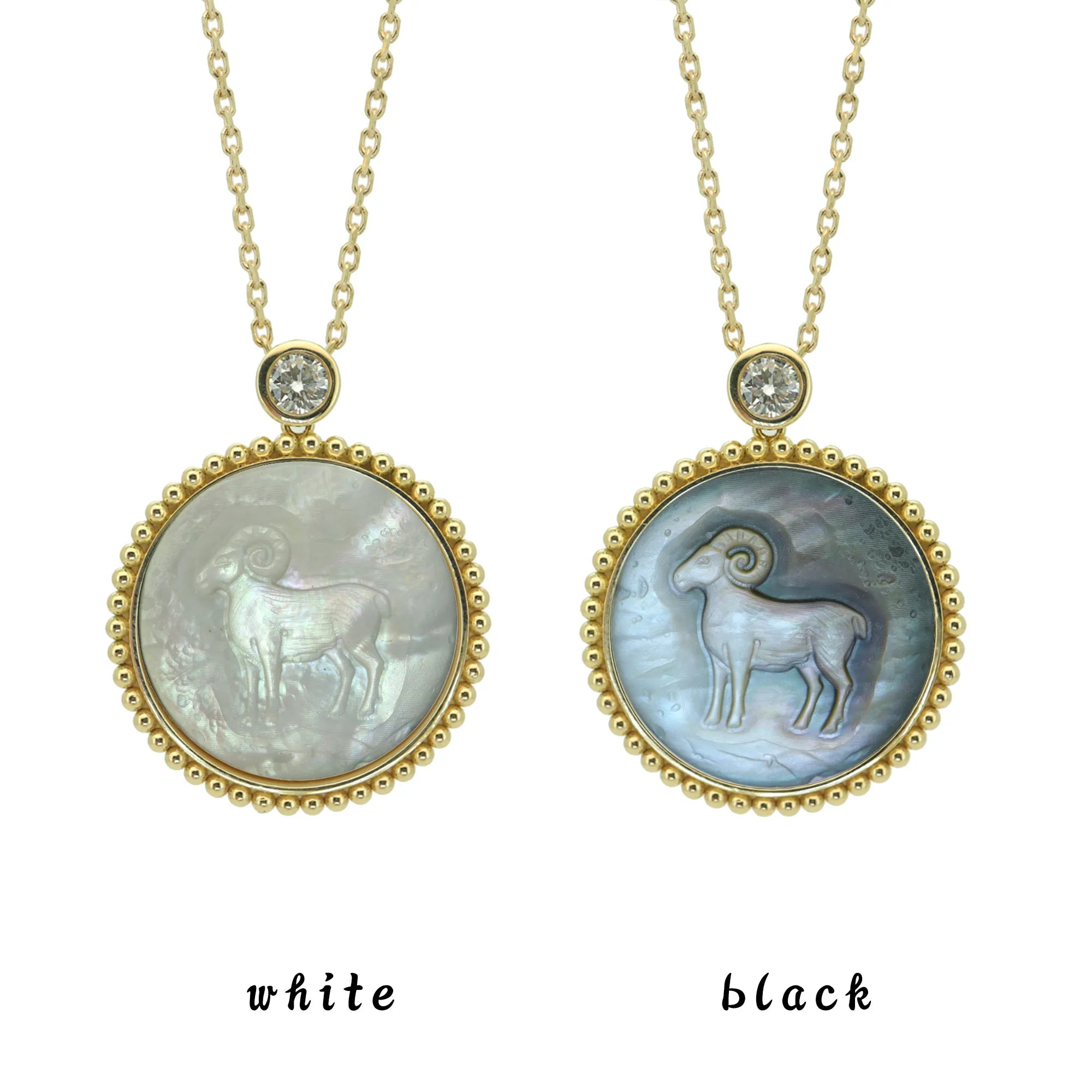 Stone-Hewn Style Zodiac Necklace-Beaded