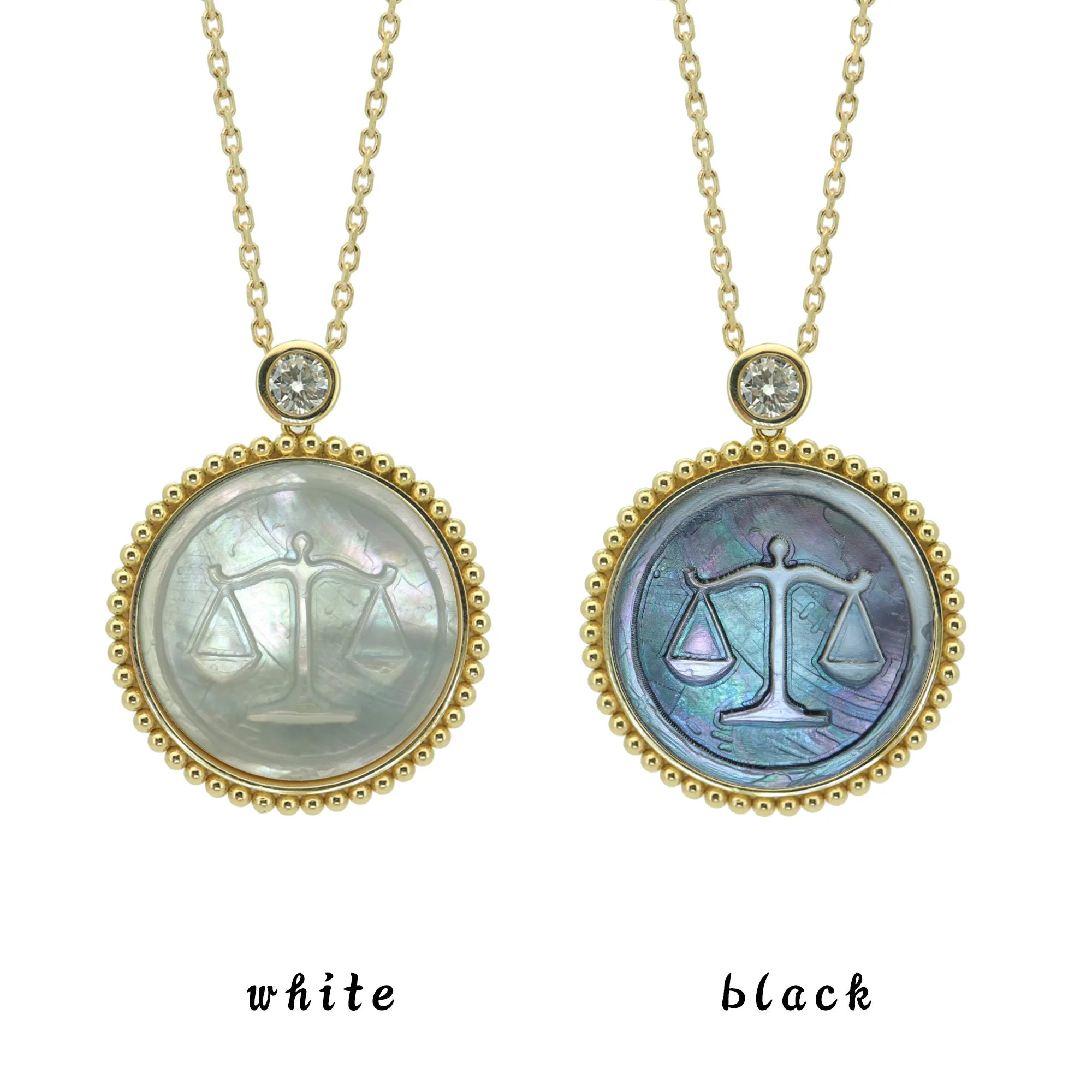 Stone-Hewn Style Zodiac Necklace-Beaded