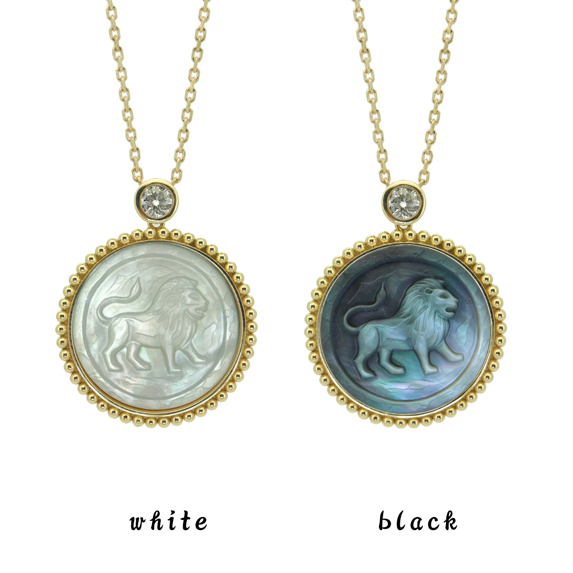 Stone-Hewn Style Zodiac Necklace-Beaded