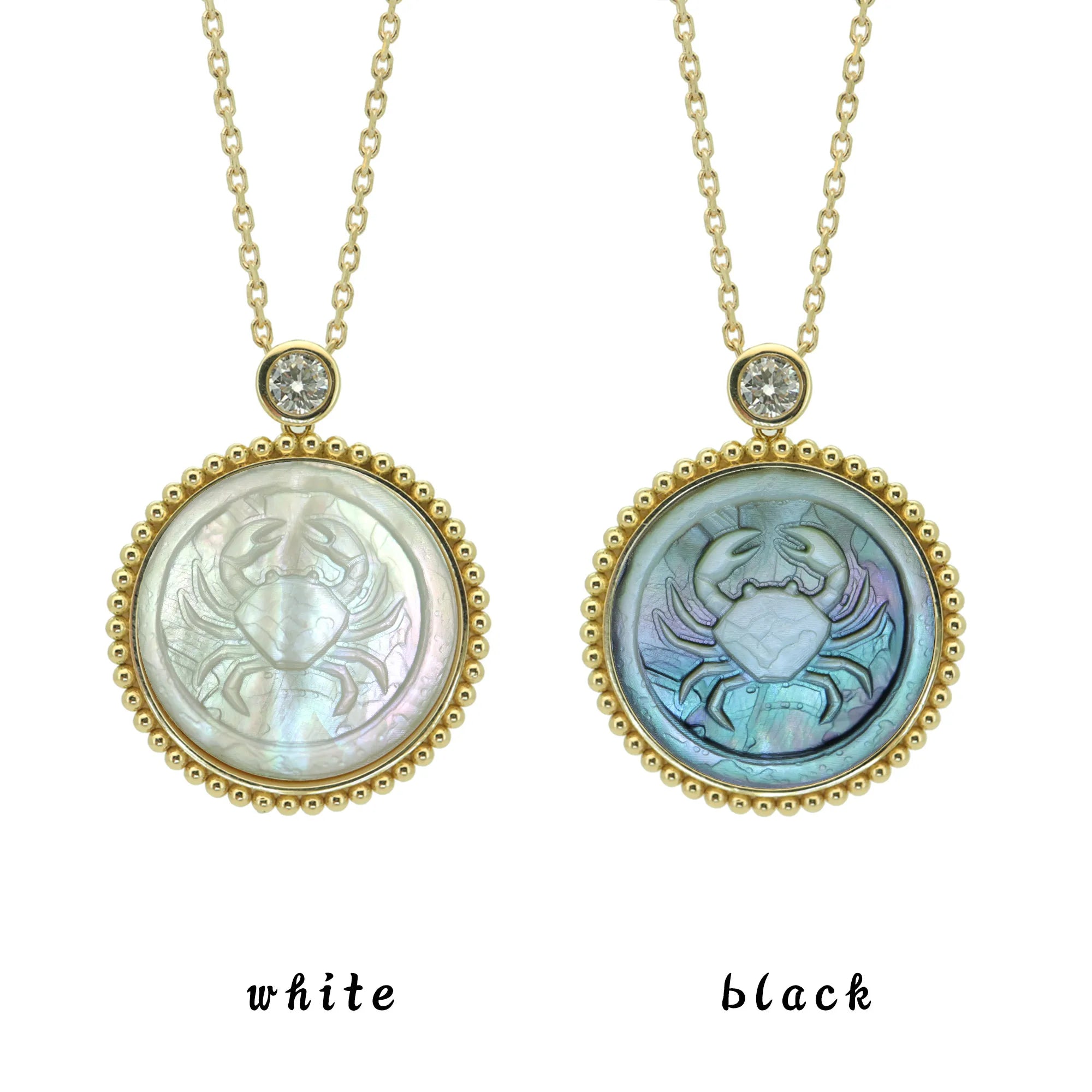 Stone-Hewn Style Zodiac Necklace-Beaded