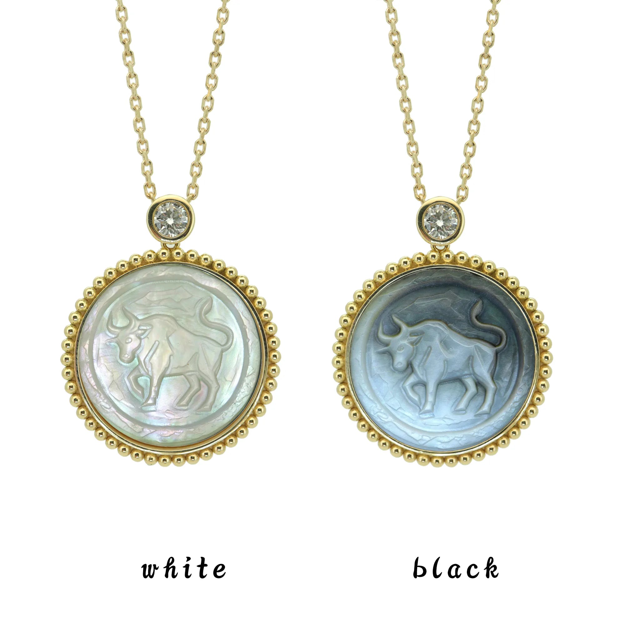 Stone-Hewn Style Zodiac Necklace-Beaded
