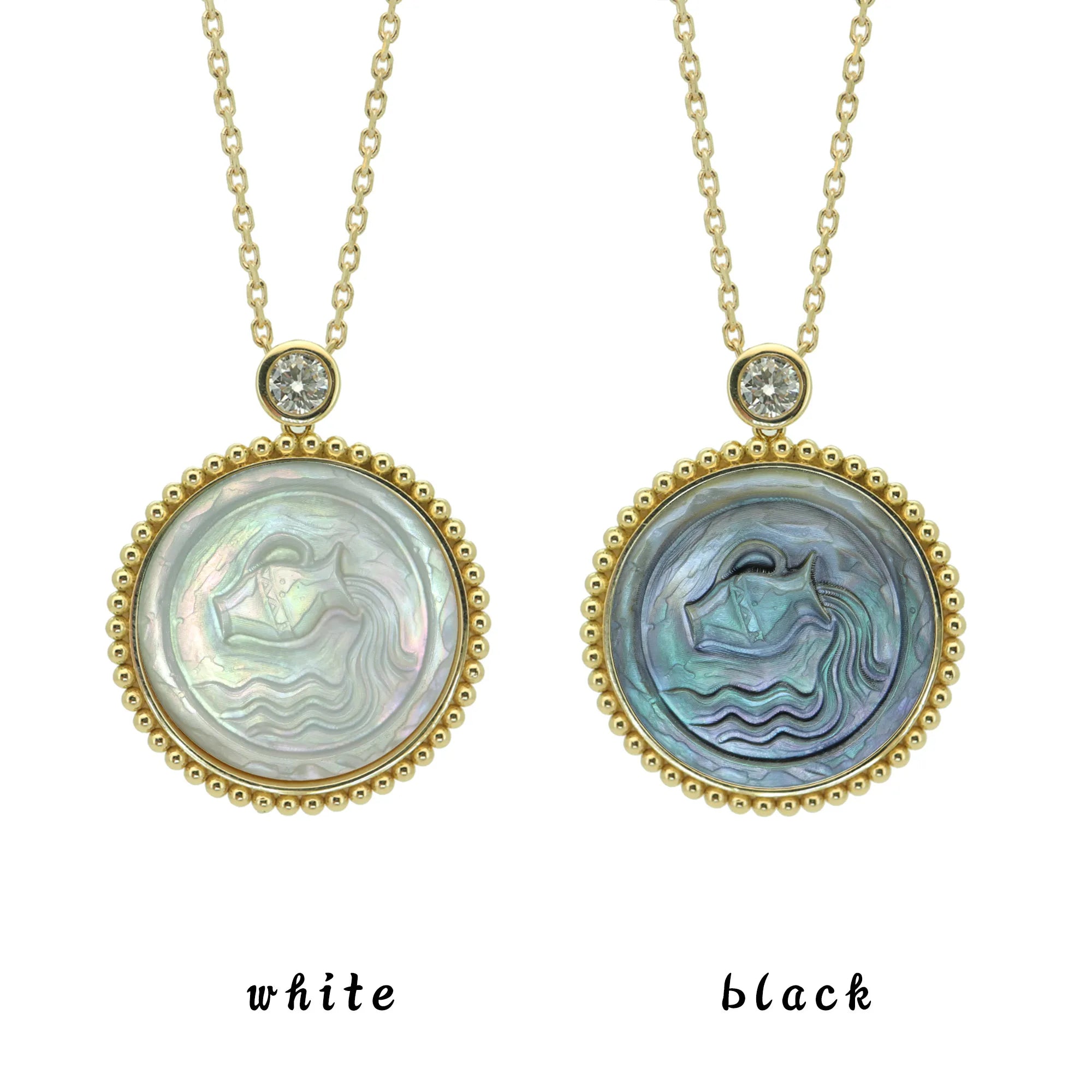 Stone-Hewn Style Zodiac Necklace-Beaded