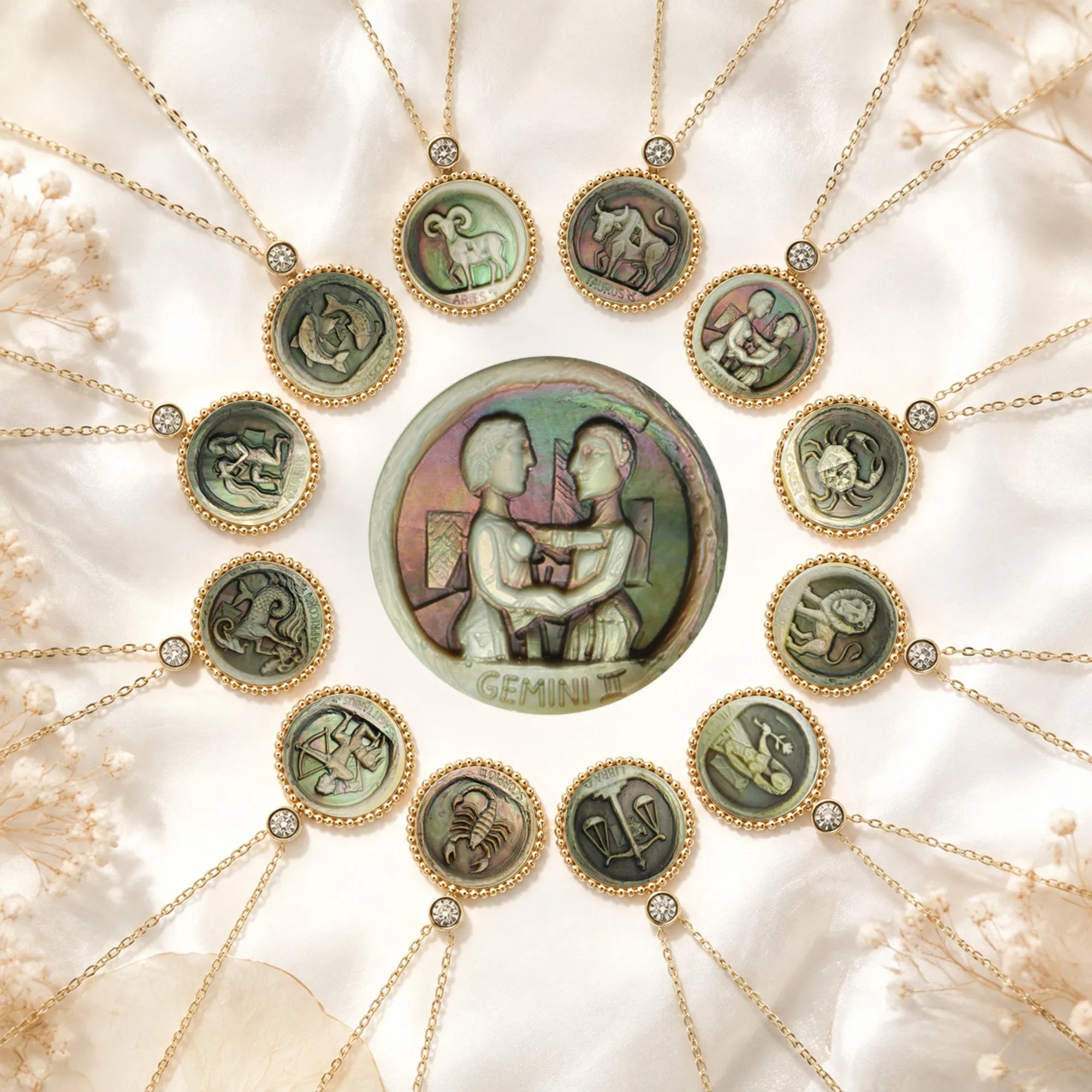 Avant-Garde Abstract Zodiac Relief Necklace-Beaded