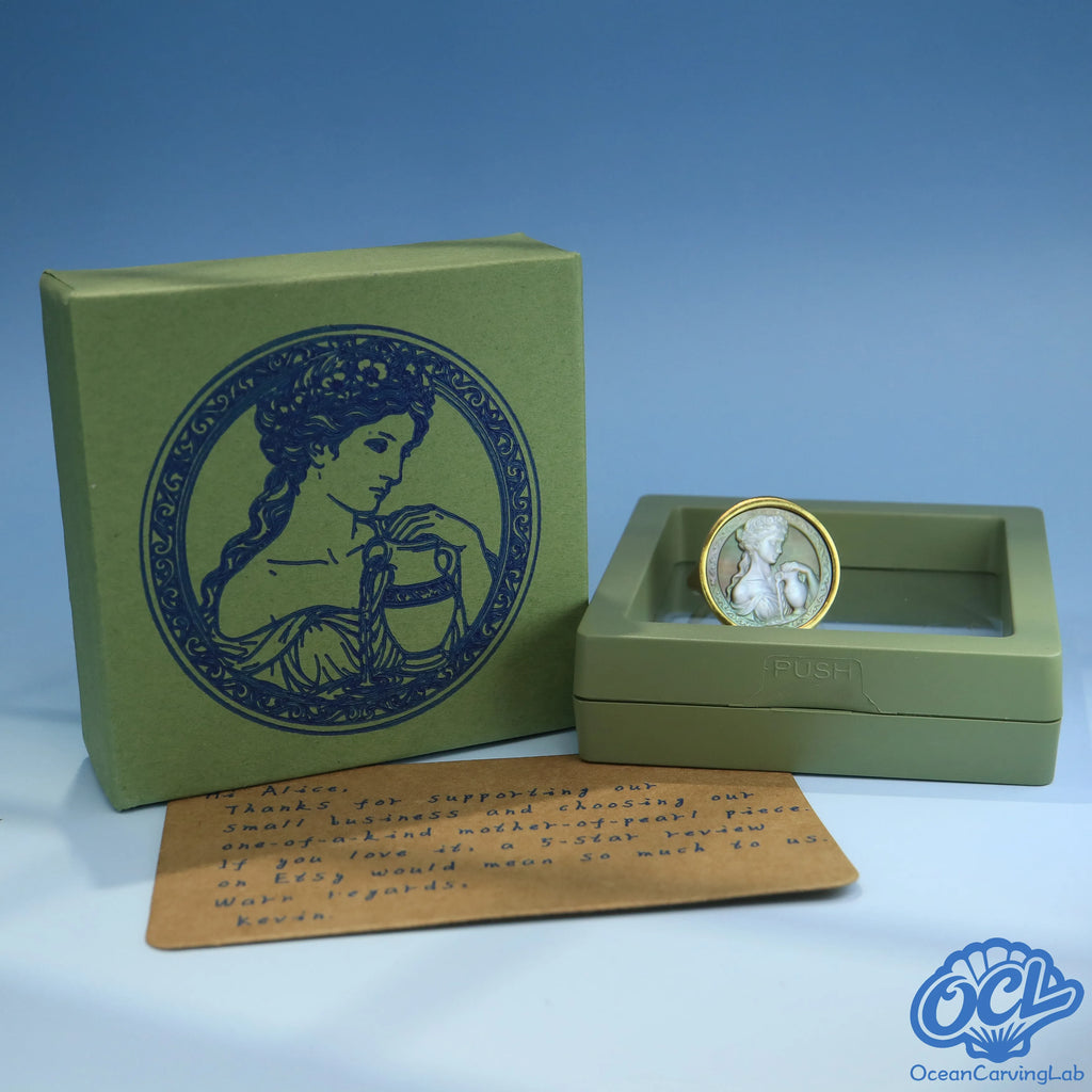 Hand-finished Aquarius jewelry emphasizing the artisan craftsmanship and one-of-a-kind design.