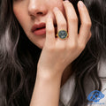 Aries zodiac ring worn on hand - 17mm statement jewelry celestial birthday gift - OceanCarvingLab