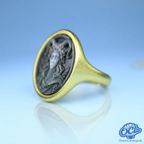 Classic Capricorn symbol engraved on black iridescent shell using precision CNC for an elegant finish.