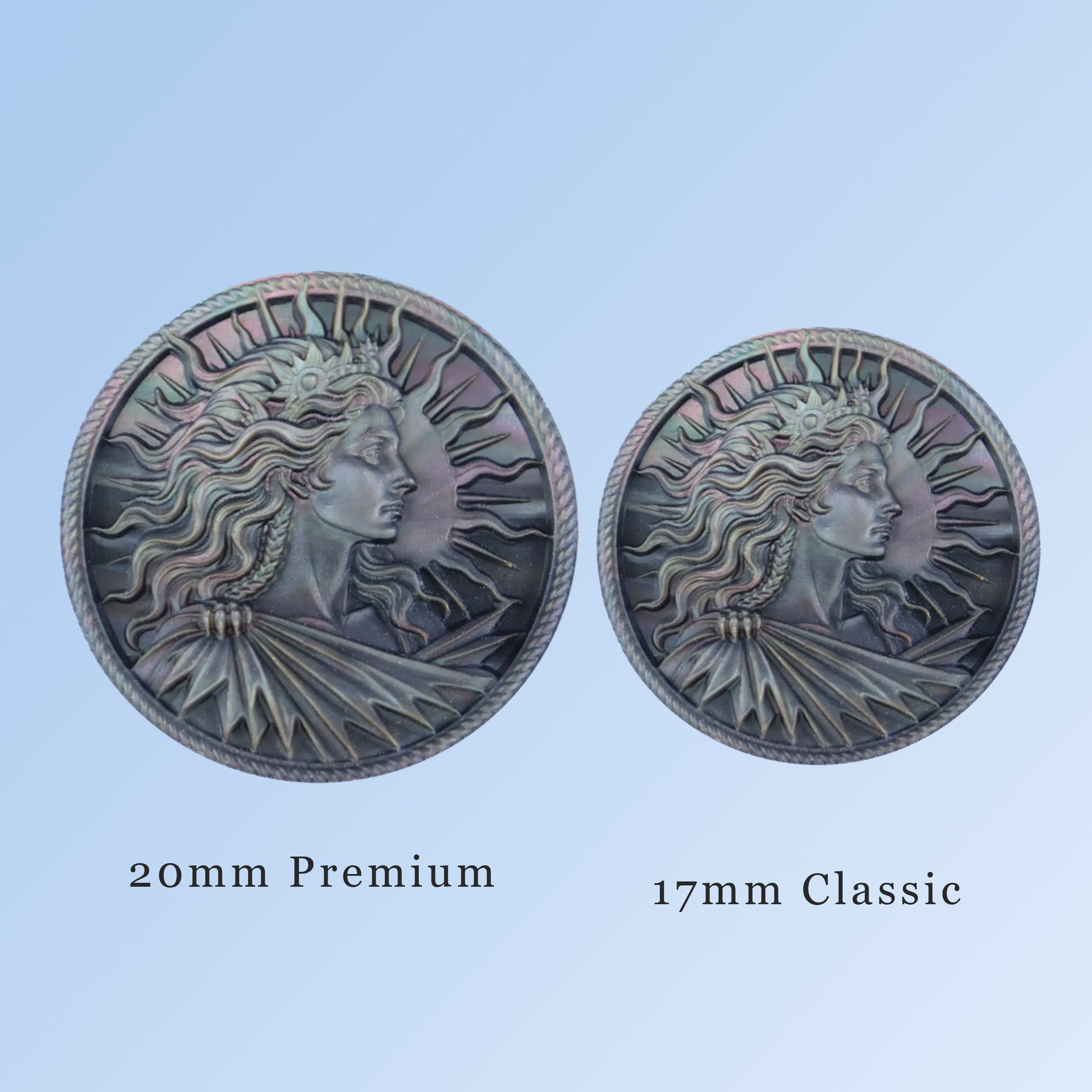 Zodiac Shell Carving Disc | Natural Black Mother of Pearl | 17mm & 20mm