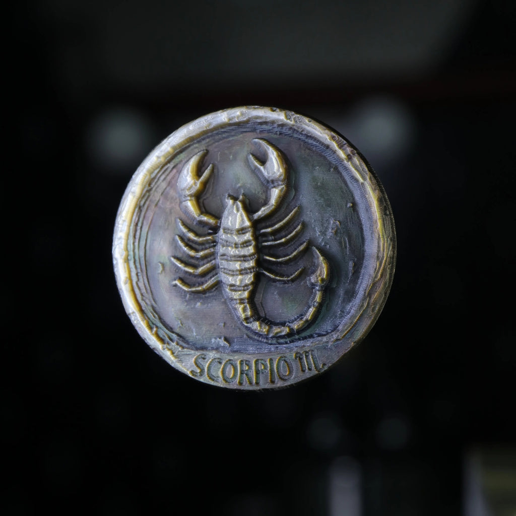 Zodiac Shell Carving Disc — Avant-Garde Abstract Style