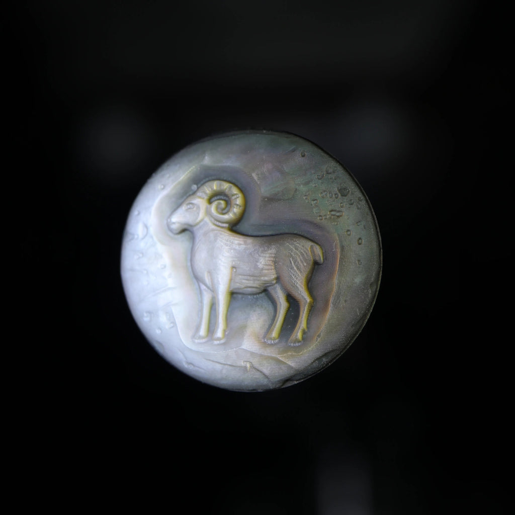 Zodiac Shell Carving Disc — Stone-Hewn Style