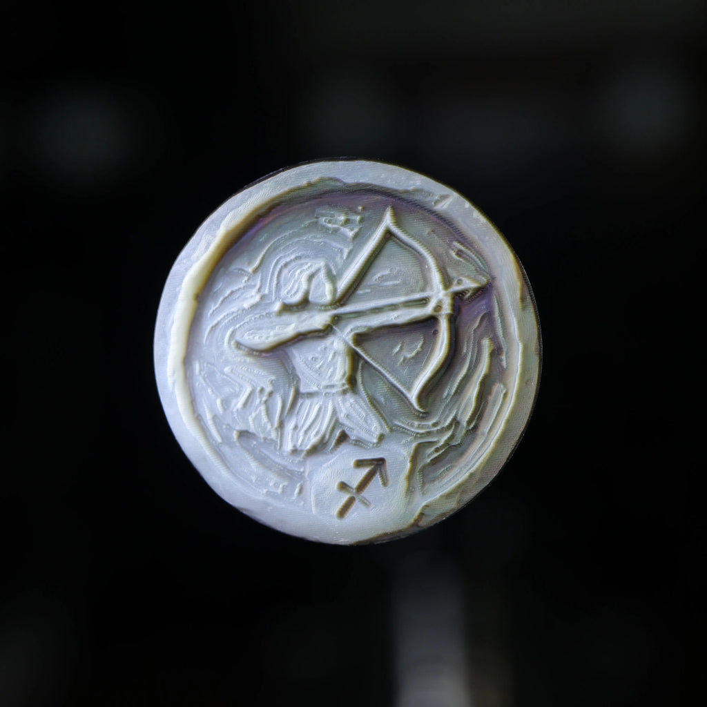 Zodiac Shell Carving Disc — Post-Impressionist Style