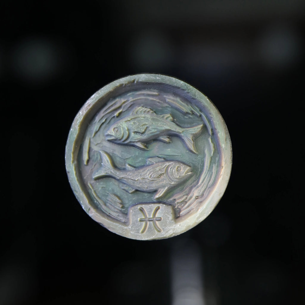Zodiac Shell Carving Disc — Post-Impressionist Style