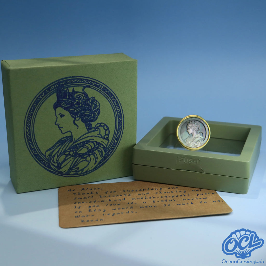 Bespoke Scorpio jewelry featuring 3D modeled designs and hand-written thank you note.
