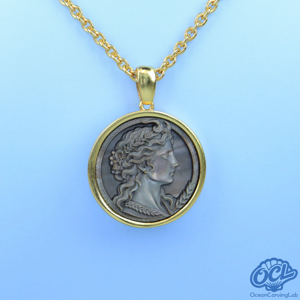 Taurus constellation necklace, 24k gold plated brass with a 20mm white mother of pearl disc.