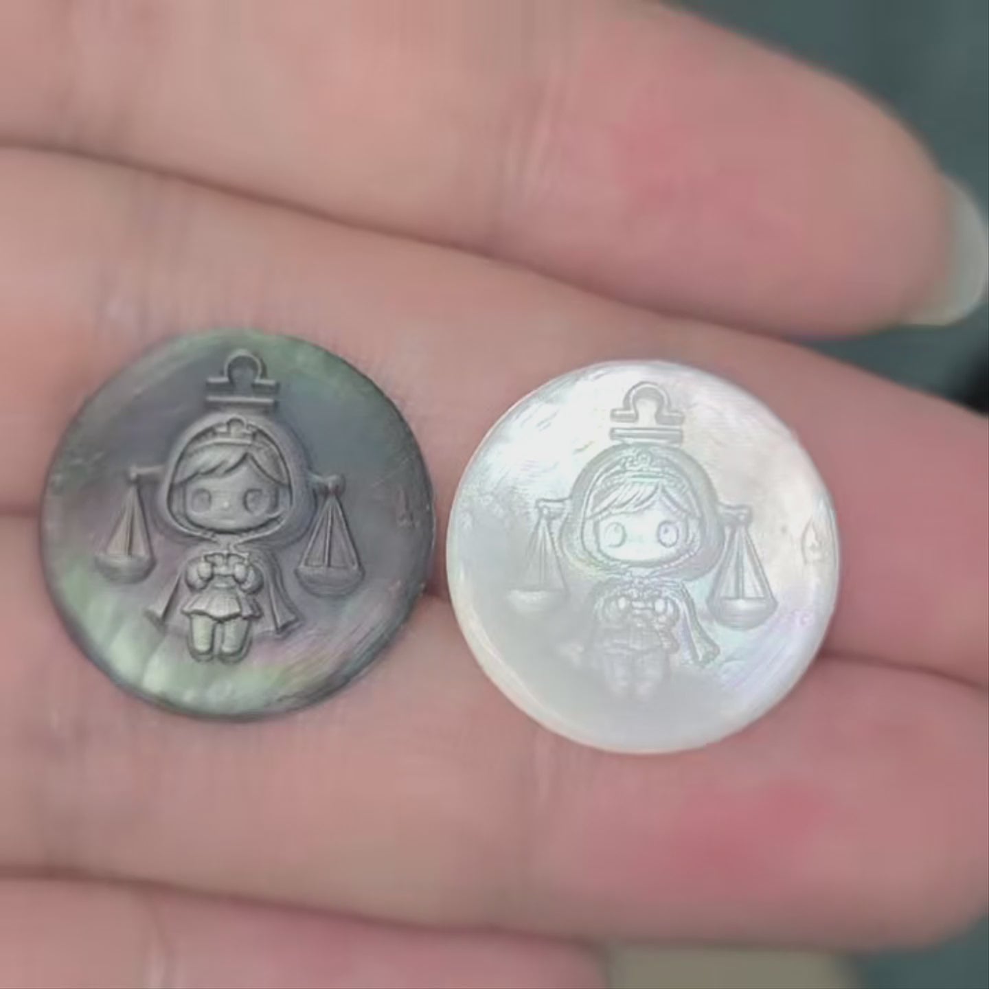 Libra Kawaii Pixel Carved Zodiac Necklace