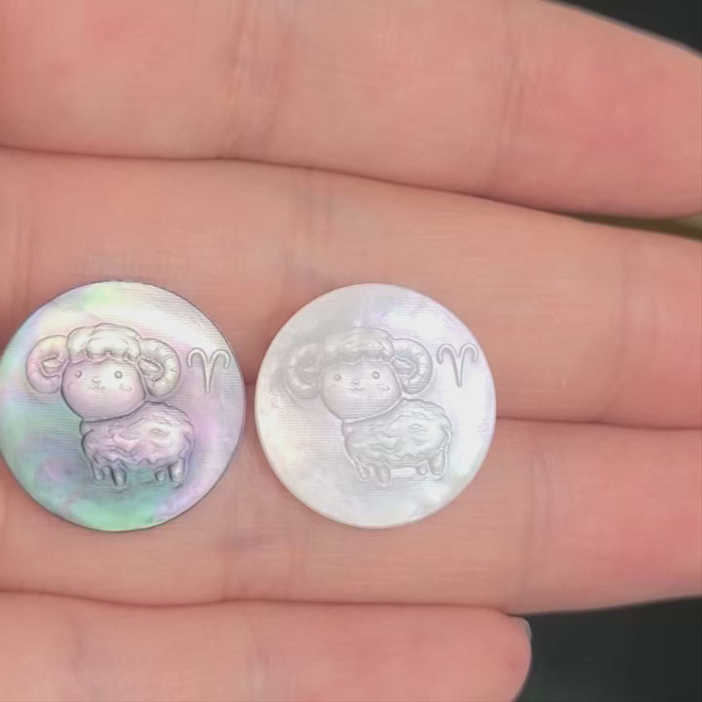 Aries Kawaii Pixel Carved Zodiac Necklace