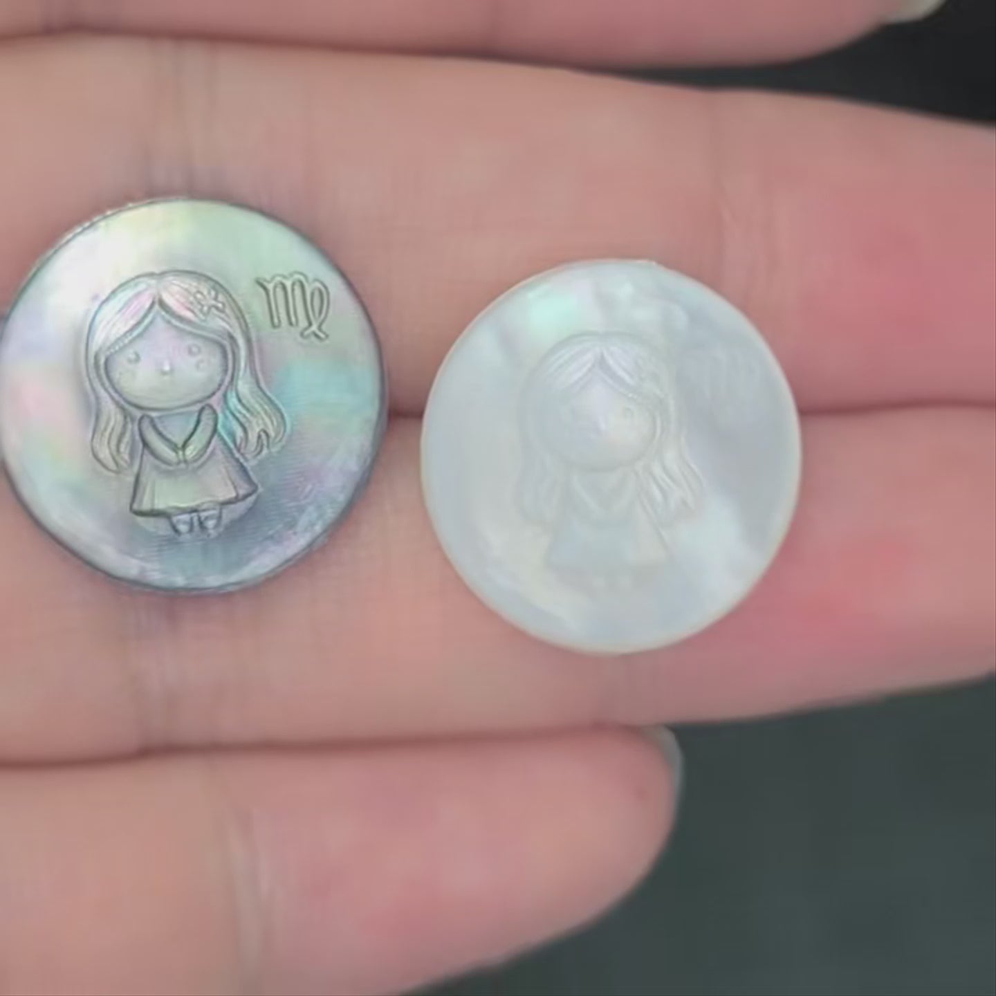 Virgo Kawaii Pixel Carved Zodiac Necklace