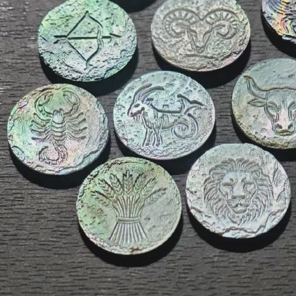 Zodiac Shell Carving Disc — Archaeological Style Series