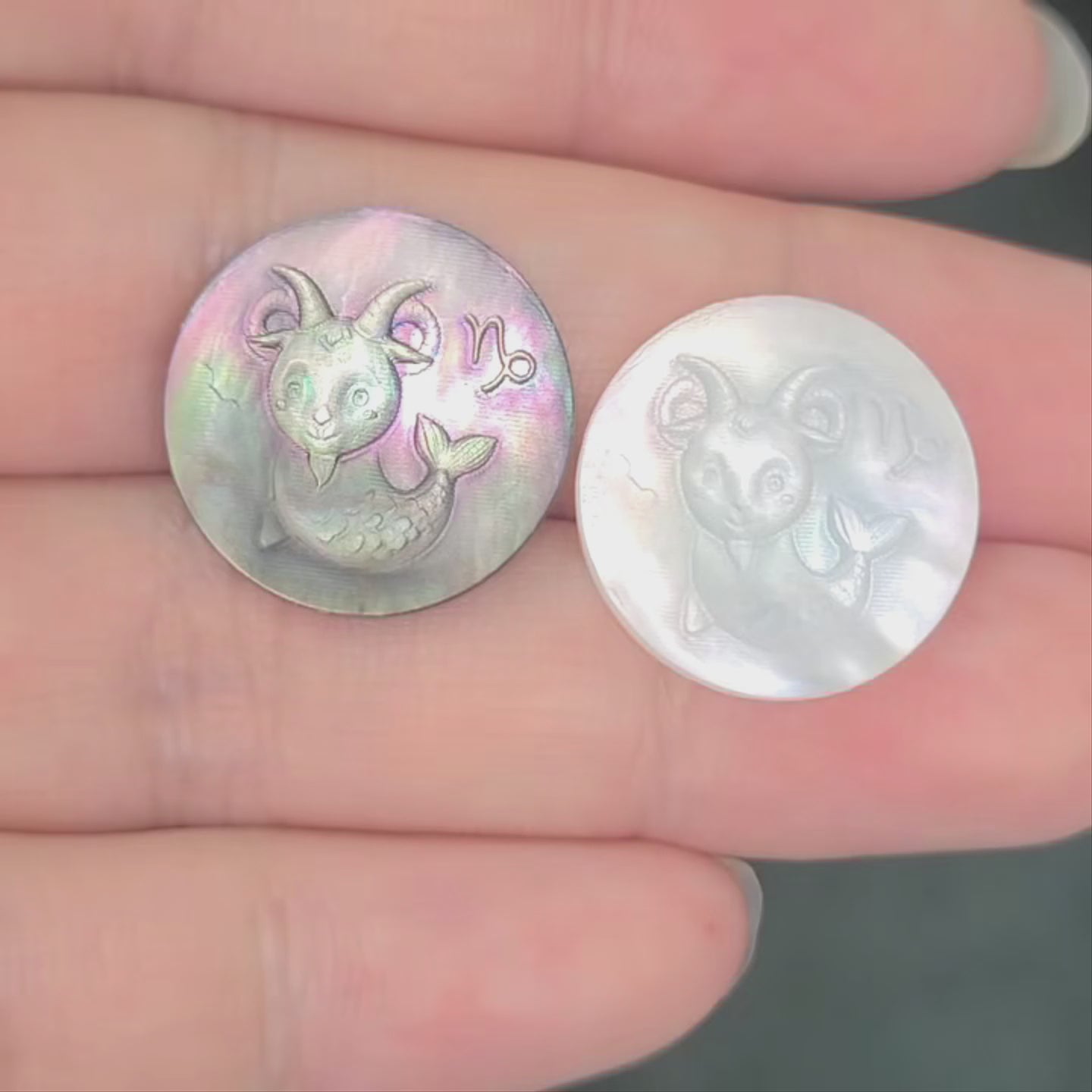 Capricorn Kawaii Pixel Carved Zodiac Necklace