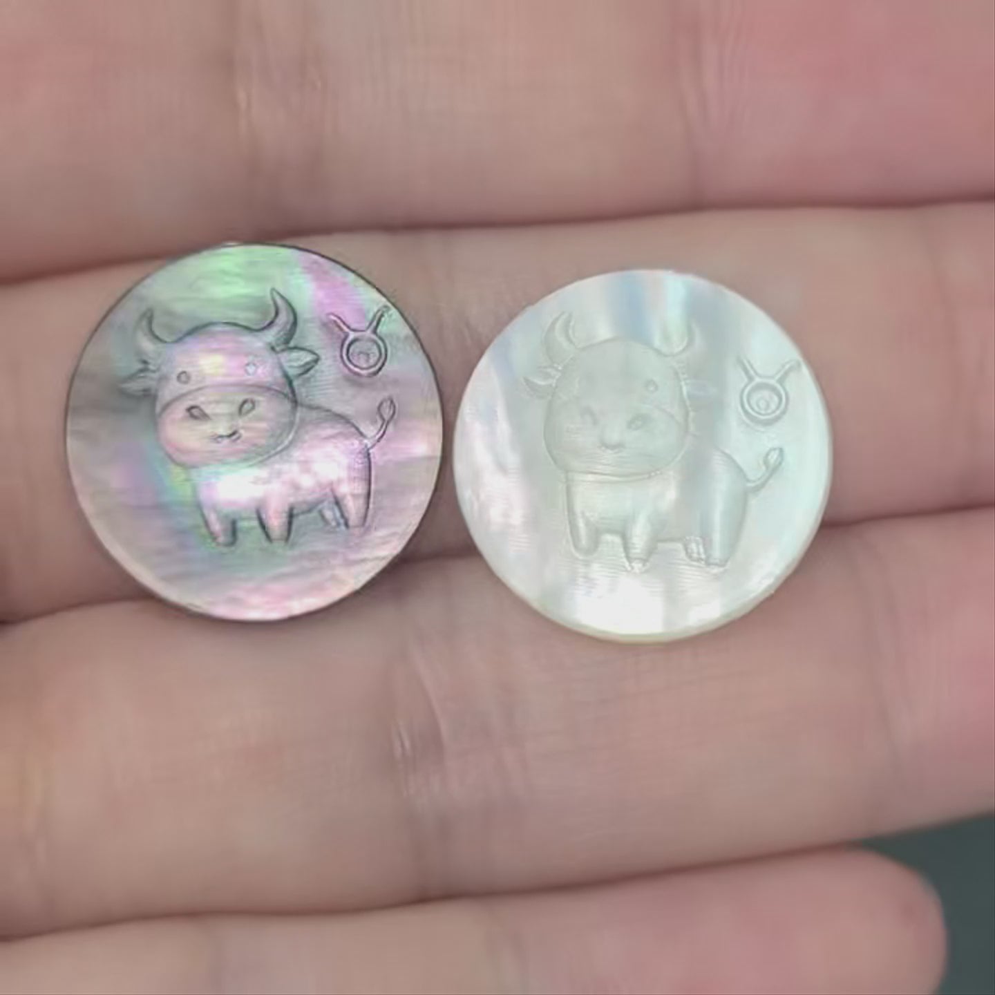 Taurus Kawaii Pixel Carved Zodiac Necklace